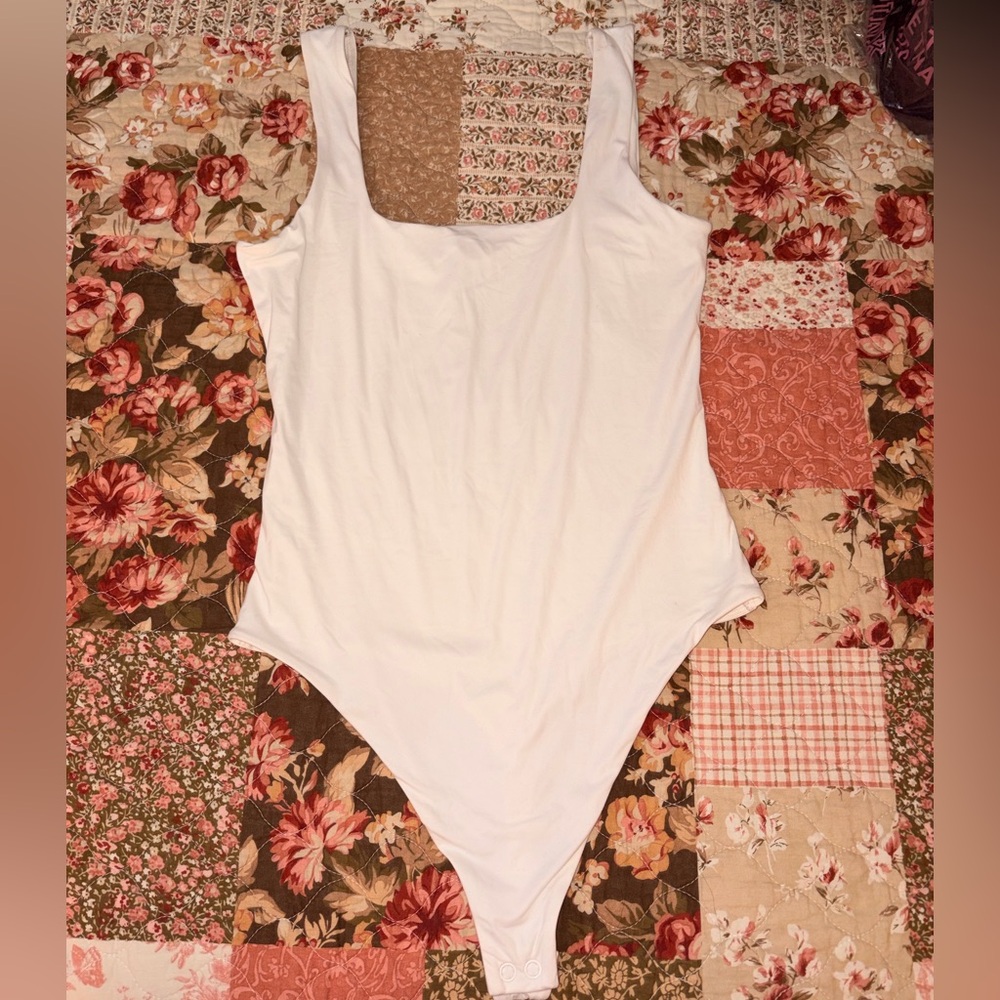 Victoria's Secret White Scoop Neck Bodysuit with Tag